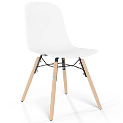 ICONIK INTERIOR Chaise de salle à manger avec pieds en bois naturel – Style moderne et fonctionnalité -Broly Blanc