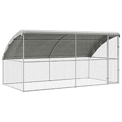 vidaXL Cage à poules 2 pcs Argenté 400 x 200 x 198,5 cm