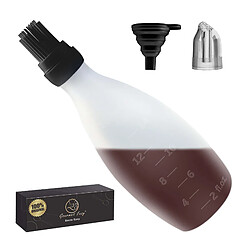 Gourmet Easy Pinceau en silicone avec distributeur 2-en-1 | Pour barbecue & pâtisserie | Résistant à la chaleur | Sans BPA