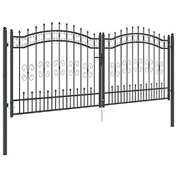 Acheter vidaXL Portail de clôture avec pointe KAMPEN 305 x 125 cm Acier Gris