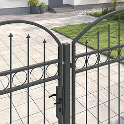 Avis vidaXL Portail de clôture de jardin avec sommet en arc Assen Gris