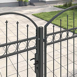 Avis vidaXL Portail de clôture de jardin avec sommet en arc Assen Gris