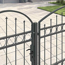 Avis vidaXL Portail de clôture de jardin avec sommet en arc Assen Gris