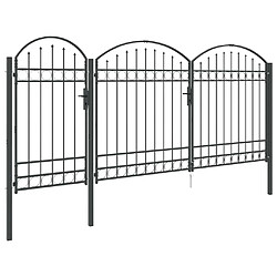 Acheter vidaXL Portail de clôture de jardin avec sommet en arc Assen Gris