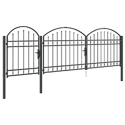 Acheter vidaXL Portail de clôture de jardin avec sommet en arc Assen Gris