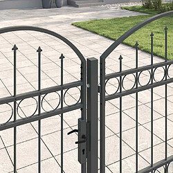 Avis vidaXL Portail de clôture de jardin avec sommet en arc Assen Gris