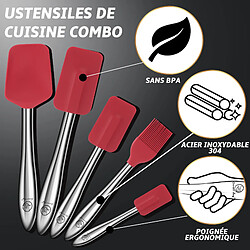 Avis Gourmet Easy Set 5 spatules silicone manche inox