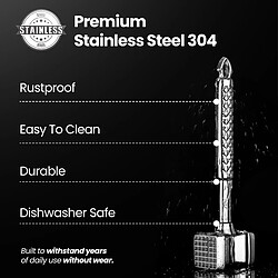 Gourmet Easy Attendrisseur de viande en inox | Marteau double face professionnel