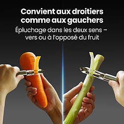 Gourmet Easy Éplucheur pomme de terre & légumes en acier inox | Lame ultra-tranchante | Garantie 5 ans | Design ergonomique