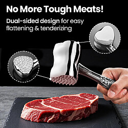 Gourmet Easy Attendrisseur de viande en inox Édition Coeur | Marteau double face