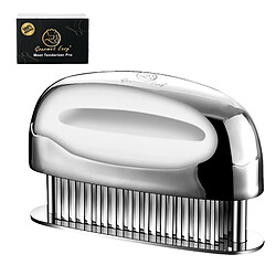 Gourmet Easy Attendrisseur de viande avec lames coupantes | 100% inox | Pour bœuf, poulet, porc, veau | Lavable au lave-vaisselle