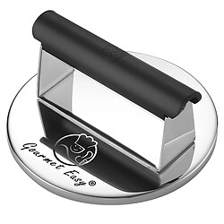 Gourmet Easy Presse à Burger ronde en acier inoxydable | Poignée résistante à la chaleur | Accessoire barbecue durable