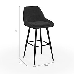 Idmarket LOT 4 TABOURETS THALYA VELOURS pas cher