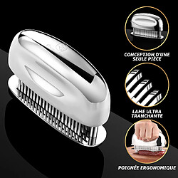 Avis Gourmet Easy Attendrisseur inox – aiguilles tranchantes, bœuf/poulet, poignée ergo, nettoyage facile