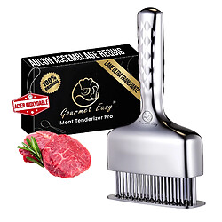 Gourmet Easy Attendrisseur de viande inox avec poignée longue | Marteau robuste à aiguilles | Garantie 5 ans | Facile à nettoyer