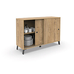 Pegane Buffet de rangement 2 portes - Chêne doré