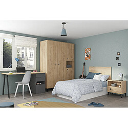 Acheter Pegane Tête de lit murale chêne doré