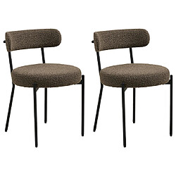 Lisa Design Ivanec - lot de 2 chaises - en tissu bouclette