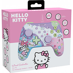 Manette filaire - KONIX - Hello Kitty - Nintendo Switch, Switch OLED et PC - Fonction vibration - Câble 3 m - Violet et rose