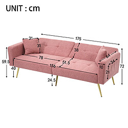 Acheter Okwish Canapé convertible 2 places - Rose