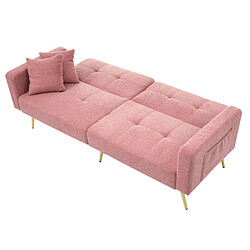 Okwish Canapé convertible 2 places - Rose pas cher