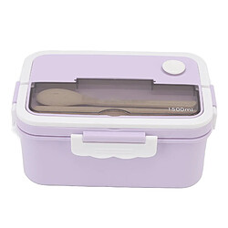 Autre Vue Boîte à lunch Bento portable en plastique résistant à la chaleur de 1 500 ml avec baguettes et cuillère pour étudiants