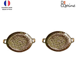 Decopine Lot de 2 plateaux à fruits wabi-sabi – vert matcha – 31×25×2 cm