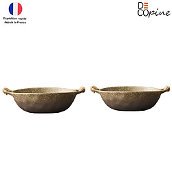 Decopine Coupe à fruits en marbre blanc – Lot de 2