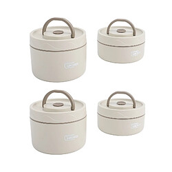 Acheter Autre Vue Boîte à bento isotherme ronde portable avec couvercle et sac isotherme, beige, 4 pièces