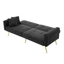 Okwish Canapé convertible 2 places - Gris pas cher