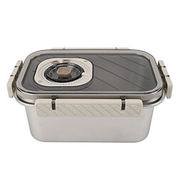 Autre Vue Boîte à lunch Bento étanche en acier inoxydable 304 beige de 1 200 ml, réutilisable et compatible avec le réfrigérateur