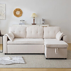 Okwish Canapé droit convertible 3 places - Beige
