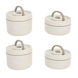 Autre Vue Boîte à bento isotherme ronde portable avec couvercle et sac isotherme, beige, 4 pièces pas cher