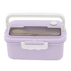 Autre Vue Boîte à lunch Bento portable en plastique résistant à la chaleur de 1 500 ml avec baguettes et cuillère pour étudiants pas cher