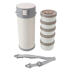 Autre Vue Boîte à lunch Bento isotherme empilable en acier inoxydable de 3,4 L avec sangle anti-fuite