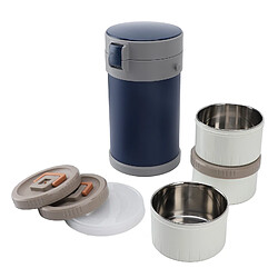 Avis Autre Vue Bocal isotherme à 3 niveaux de 2,3 L - Boîte à lunch en acier inoxydable 304 compatible micro-ondes avec bandoulière