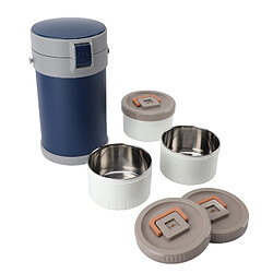 Autre Vue Bocal isotherme à 3 niveaux de 2,3 L - Boîte à lunch en acier inoxydable 304 compatible micro-ondes avec bandoulière pas cher