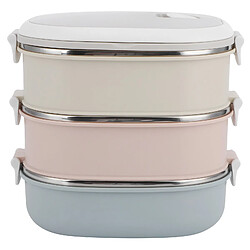 Autre Vue Boîte à lunch isotherme en acier inoxydable 304 à 3 couches pour employés de bureau et étudiants