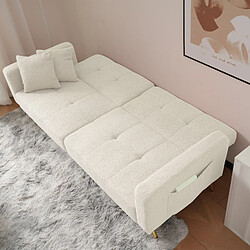 Avis OKWISH Canapé 2 Places 175x64x72 cm - Avec dossier réglable - Blanc
