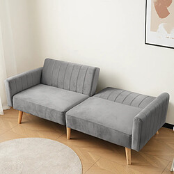 Okwish Canapé droit 2 places - Gris foncé