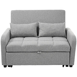Okwish Canapé droit 2 places convertible - Gris pas cher