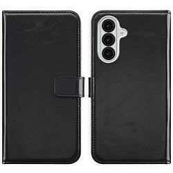 Selencia Étui portefeuille en cuir véritable pour Samsung Galaxy A36 / A56 - Noir