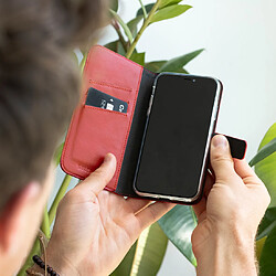 Selencia Étui portefeuille en cuir véritable pour Samsung Galaxy S9 Plus - Rouge pas cher