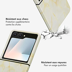 Selencia Coque arrière Vivid pour Samsung Galaxy Z Flip 7 - Golden Beige Marble pas cher