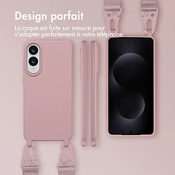 Acheter Selencia Coque silicone avec cordon amovible pour Samsung Galaxy S25 Edge - Sand Pink
