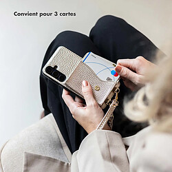 Acheter Selencia Coque de télephone Sera avec cordon et porte-cartes enveloppe pour Samsung Galaxy S25 / S24 - Champagne