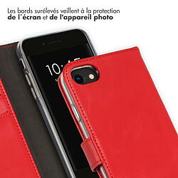 Acheter SELENCIA Étui portefeuille en cuir véritable Apple iPhone SE (2022 / 2020) / 8 / 7 / 6(s) - Rouge