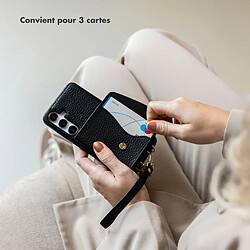 Avis SELENCIA Coque de télephone Sera avec cordon et porte-cartes enveloppe Samsung Galaxy S24 - Noir
