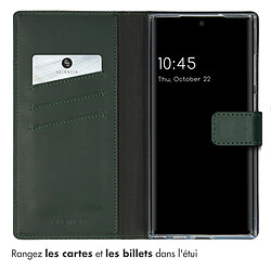 Avis Selencia Étui portefeuille en cuir véritable pour Samsung Galaxy S23 Ultra - Vert