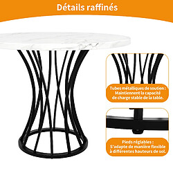 Avis Okwish Table à manger ronde - Noir et blanc